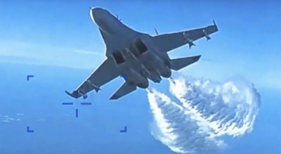 US releases video showing Russian jet intercepting spy drone near Crimea